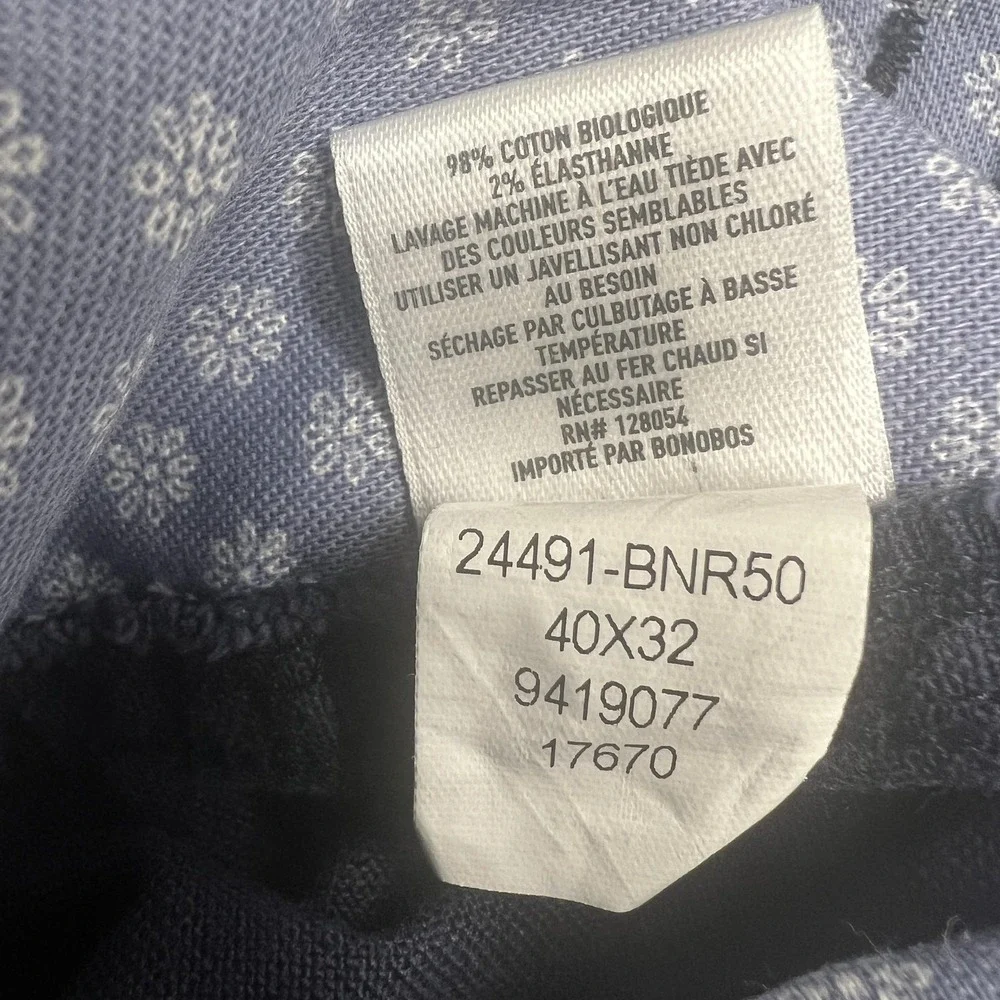 Bonobos‎ Pants Mens 40x32 Navy Straight Fit Stretch Chino Casual Dress Twill